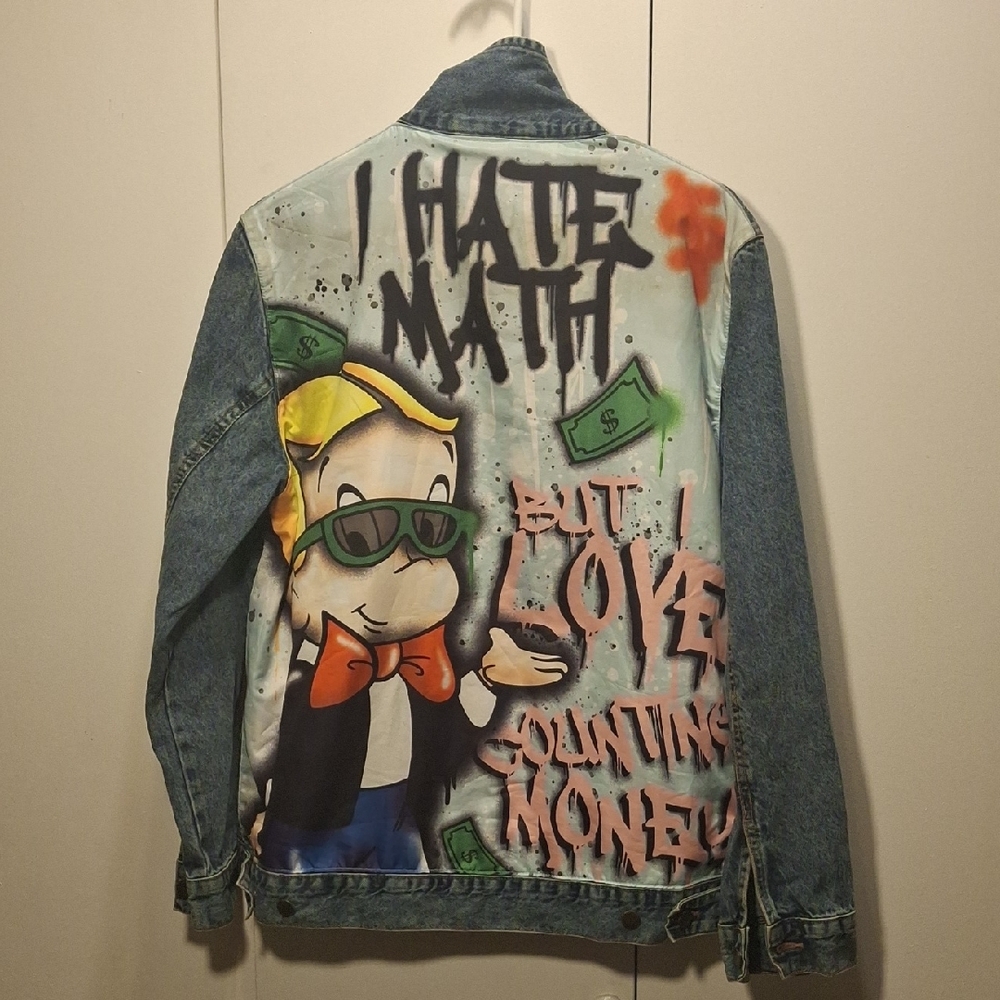 Richie Rich, Graffiti Style Denim Jacket with Cartoon Design